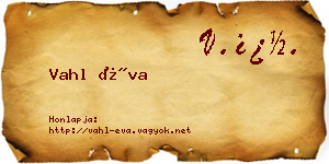 Vahl Éva névjegykártya