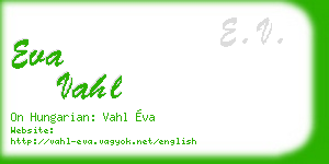 eva vahl business card