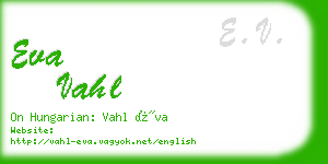 eva vahl business card